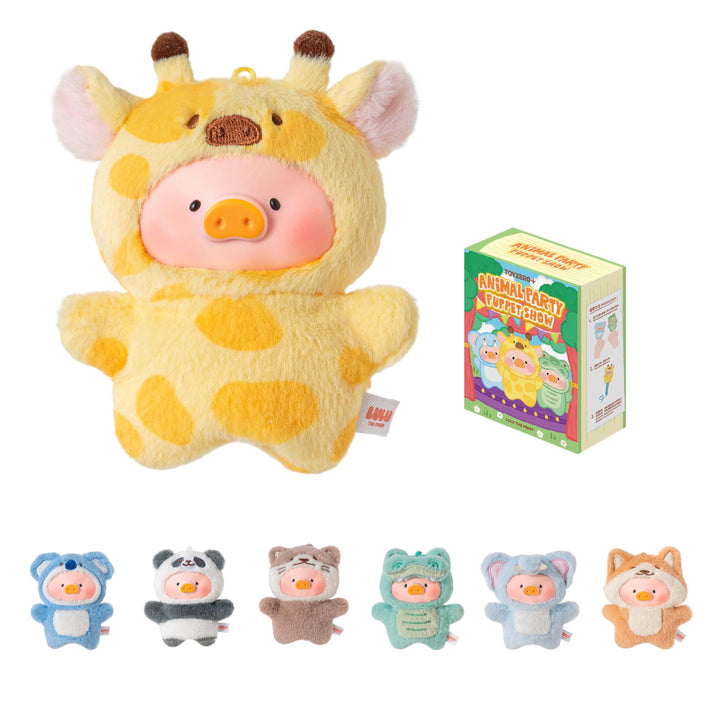 TOYZERO+ Lulu The Piggy Blind Box Figures - Puppet Show Series Plush Keychain Blind Boxes Figurines Finger Puppet Toy Cute Stuffed Animals Mystery Box Collectible Decorations Birthday Gift, Single Box