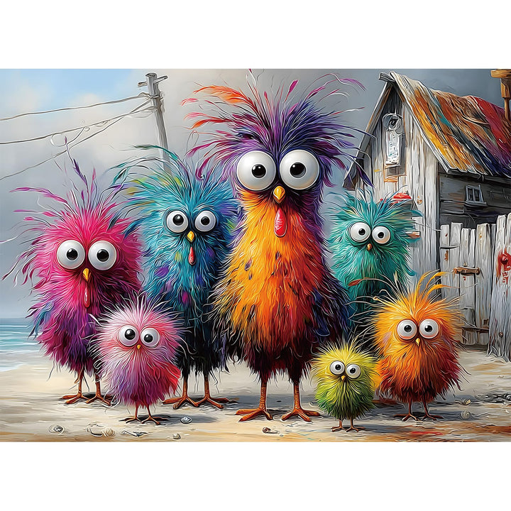Puzzles for Adults 500 Pieces, Beach Chicken Coop Jigsaw Puzzles | A Birthday Gift For Puzzle Lovers, With Letters on The Back, a Full-Size Poster and a Finished Size of 20.47 x 14.96 In