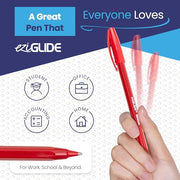 Eziglide Ballpoint Black Pens, Medium Point Nib (1.0mm), 50-Pack | Black Biro Pens Multipack With Effortless, Smooth Handwriting & Consistent Flow, Black Pens for School, Home, Office Supplies
