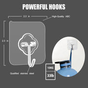 10 Pack Adhesive Wall Hooks for Hanging Heavy Duty Towel Coat Hooks Waterproof Transparent Hook for Bathroom Shower Kitchen Keys Door Outdoor Home Improvement Utility Hook