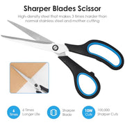3 Pack 8" Stainless Steel Scissors with Ultra Sharp Blades and Comfort Grip Handles Scissors All Purpose For Office Home School Sewing Crafts