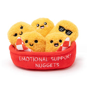 Emotional Support Chicken Nuggets, Cuddly Stuffed Animals by Relatable | Squishy Toys and Halloween Plushies, Gift Ideas for All Ages, Includes 5 Plushies with Basket