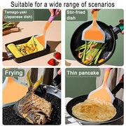 10 Inch Silicone Spatula for Cooking Cooking Flipping Spatula One-Piece for Scraping, Mixing Kitchen Utensils (Orange)