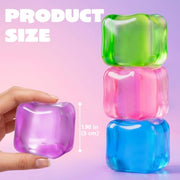 JOYIN 4 Pack Stress Cube, 2'' High Density Ice Cube Fidget Toy, Stress Relief with Slow Rising Sensory Squishy Toys for Kids Adults, Birthday Gifts, Party Favors, Halloween, Classroom Prizes
