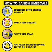 Kilrock Limescale Remover Brush On Non-Drip Gel 2 x 160ml - Brush Applicator in Cap - Dissolves Hard Water Stains and Heavy Build-ups - Perfect for Bath Rims, Sinks, Taps and Shower Heads