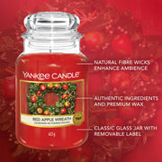 Yankee Candle Scented Candle | Red Apple Wreath Large Jar Candle | Long Burning Candles: up to 150 Hours