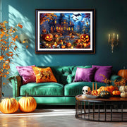 500 Piece Halloween Puzzles for Adults, Spooky Haunted House Jigsaw Puzzle with Jack-o-Lanterns, Bats and Skulls, Fall Puzzle for Halloween Birthday Party Games Family