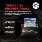 QuikClot Kaolin Clotting Gauze, 2' | Stops Bleeding Up to 5X Faster Than Standard Gauze with Kaolin Hemostatic Technology Trusted by Medical Professionals