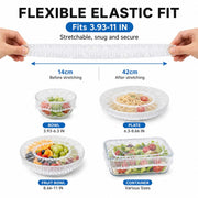 100PCS Reusable Elastic Silicone Food Wrap Storage Covers - Airtight Fresh-Keeping Seal for Bowl, Plate, Fruit, and Kitchen Use - Easy to Clean