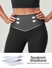 IUGA Compression Leggings with Pockets for Women Tummy Control Yoga Pants | High Waist, Deep Side Pockets, No Front Seam, Squat-Proof, Buttery Soft, Workout, Running, Gym, Athletic, Casual