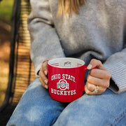 Logo Brands NCAA Ohio State Buckeyes 15oz Stripe Mug - Team Logo, Inside Print, Standard Handle, Microwave & Dishwasher Safe