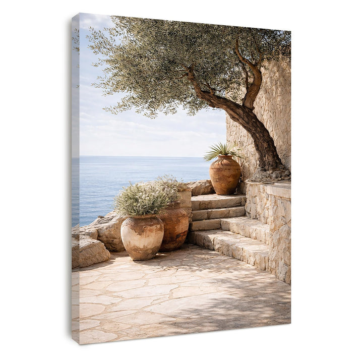 Alptiny Canvas Wall Art Framed Olive Tree In Coastal Garden Wall Decoration For Living Room Bedroom, Hallway Or Entryway Home Decor Gift Posters 30 X 40cm