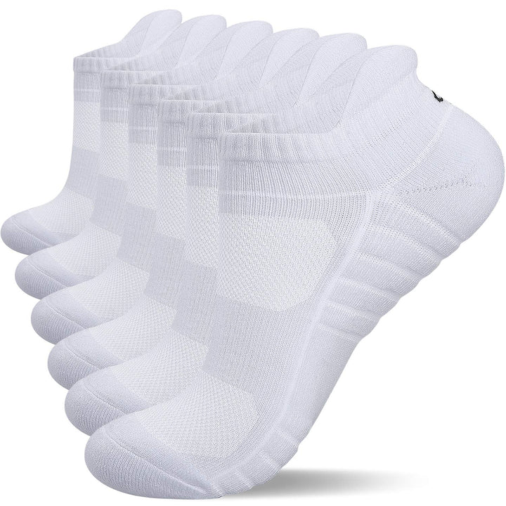 Lapulas Athletic Running Ankle Socks, Low Cut Cushioned Anti-Blister Tab Sports Socks Men Women 6Pairs