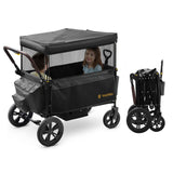 BabyVista Stroller Wagon for Kids, One-Hand Adjustable Push/Pull Handle | Spacious Storage, 8"/11" All-Terrain Wheels, Canopy with Bug Net, Wagon Stroller for Daily Walks, Short Trips & Grocery Runs