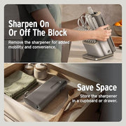 Ninja StaySharp 13-Piece Knife Block Set, Stone Gold NK32013EUUKSD1 | Rust-Resistant German Stainless Steel, Includes Kitchen and Herb Scissors and Removable Knife Sharpener.
