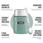 Thermos Stainless King Duck Egg Food Flask (470ml) 9h Hot | 14h Cold | Thermal vacuum insulated stainless steel metal hot food container with lid for soup, meal prep, work packed lunch, camping