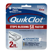 QuikClot Kaolin Clotting Gauze, 2' | Stops Bleeding Up to 5X Faster Than Standard Gauze with Kaolin Hemostatic Technology Trusted by Medical Professionals