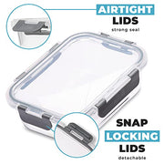 Igluu Meal Prep Glass Containers with Lids (10 Pack) – 370 & 1050ml | Airtight & BPA-Free – Oven, Air Fryer, Microwave, Freezer and Dishwasher Safe – Durable Borosilicate Glass