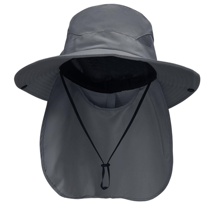 NPQQUAN Sun Hats for Men Women with Neck Flap UPF 50+ UV Protection | Wide Brim Bucket Hat, Water Resistant, Adjustable Size, Detachable Chin Strap, Foldable & Lightweight, Hiking Fishing Hats
