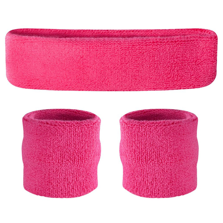 Suddora Sweatbands Set, Moisture Wicking 2 Wristbands and 1 Headband, Breathable Terry Cloth Athletic Bands for Basketball, Tennis, Yoga, Gym, Sweat Bands for Costumes and Cosplay
