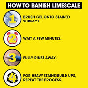 Kilrock Limescale Remover Brush On Non-Drip Gel 2 x 160ml - Brush Applicator in Cap - Dissolves Hard Water Stains and Heavy Build-ups - Perfect for Bath Rims, Sinks, Taps and Shower Heads