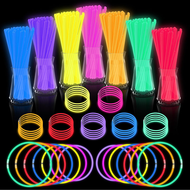 JICUICUI Glow Sticks Bulk Party Pack- Ultra Bright 50pk Glow in the Dark Party Supplies, Neon Party Favors, Halloween Glow Sticks Party Supplies Glow Necklaces and Glow Bracelets with Connectors