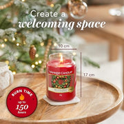 Yankee Candle Scented Candle | Red Apple Wreath Large Jar Candle | Long Burning Candles: up to 150 Hours