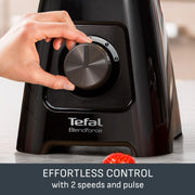 Tefal Blendforce II Blender, 2L Plastic Jug, 600W, Ice Crush, Black | 1.25L Working Capacity, 4 Removable Stainless Steel Blades, 2 Speeds and Pulse, Smoothies, BL420840