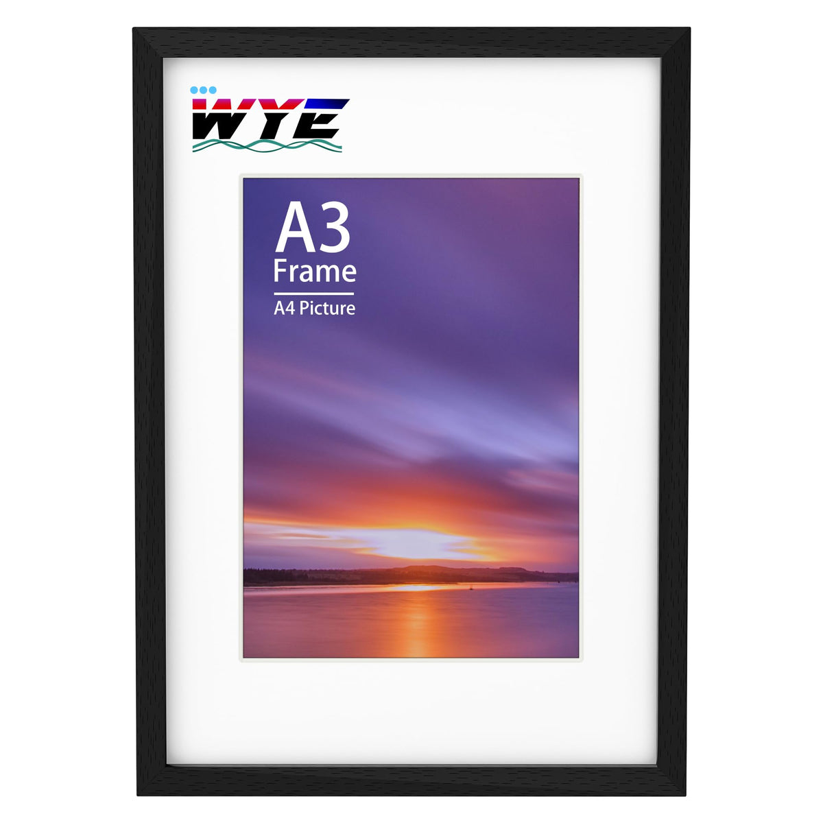 A3 Frame Wooden Photo Frame Picture Frames 11.7x16.5 Inch (29.7x42 cm) with Plexiglass for Wall Mount, Acrylic (Non-Glass) A3 Black Poster Frame with Mount for A3/A4 Print Certificate
