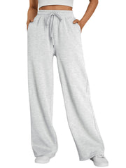 Trendy Queen Womens Wide Leg Fleece Lined Sweatpants | Winter Lounge Travel Pants Fall Fashion Outfits 2026 Clothes With Pockets
