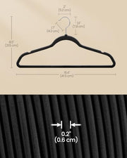 SONGMICS Velvet Hangers 50 Pack, Non-Slip Clothes Hangers, Black | Suit Hangers with Shoulder Notches, Pants Bar, 360° Swivel Hook, for Closet, Space-Saving, BREANNA Collection UCRF026B03S