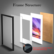 A3 Frame Wooden Photo Frame Picture Frames 11.7x16.5 Inch (29.7x42 cm) with Plexiglass for Wall Mount, Acrylic (Non-Glass) A3 Black Poster Frame with Mount for A3/A4 Print Certificate