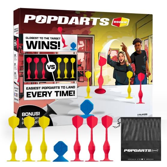 Popdarts Game Rookie Pack Suction Cup Dart Game | Beginner-Friendly, Indoor & Outdoor, Fast Setup, Durable, For Kids, Families, and New Players