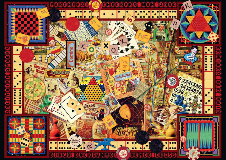 Wonder Forge Vintage Games 1000 Piece Jigsaw Puzzle for Adults | Nostalgic Game Imagery, Distinctive, Interlocking Pieces Offer A Playful, Detailed Challenge, Ages 14+