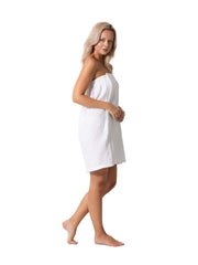 Turkish Linen Women’s Waffle Spa Body Wrap with Adjustable Closure