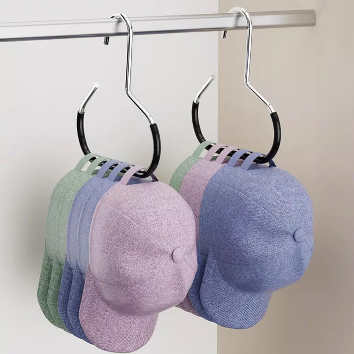 2 Pack Hat Organizer for Baseball Caps, Stainless Steel Holder for Scarves & Handbags, Space Saving Closet Hangers