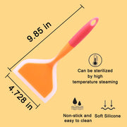 10 Inch Silicone Spatula for Cooking Cooking Flipping Spatula One-Piece for Scraping, Mixing Kitchen Utensils (Orange)