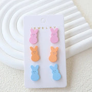 Easter Acrylic Bunny Stud Earrings