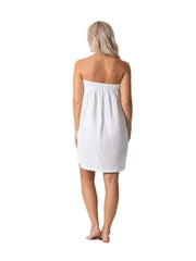 Turkish Linen Women’s Waffle Spa Body Wrap with Adjustable Closure