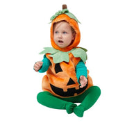 Spooktacular Creations Halloween Baby Pumpkin Costume with Green leaves for Toddler Kids Halloween Dress Up Pumpkin Party