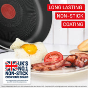 Tefal Titanium Essential Non-Stick Frying Pan 30 cm, Everyday Use | Aluminium, Metal Spatula Safe, non-induction, Long-Lasting Coating, Easy Cleaning, B9410744