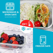 Igluu Meal Prep Glass Containers with Lids (10 Pack) – 370 & 1050ml | Airtight & BPA-Free – Oven, Air Fryer, Microwave, Freezer and Dishwasher Safe – Durable Borosilicate Glass