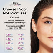 Shark CryoGlow LED Face Mask, Red Light Therapy, Under-Eye Cooling, FW312 | Red, Blue & Deep Infrared Light, Skincare Device for Fine Lines & Acne, Clinically Tested & FDA-Cleared, 4 Modes, Blue Frost​