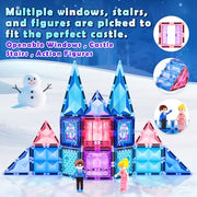 Diamond Magnetic Building Blocks for Kids - Princess Castle Magnetic Tiles Toys for 3-8 Year Old Girls & Boys - 3 4 5 6 Year Old Girl Birthday Xmas Gifts - STEM Educational Toys for Creative Play
