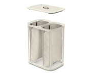 Joseph Joseph Tota 90-litre Laundry Separation Basket with lid, 2 Removable Washing Bags with Handles- Ecru