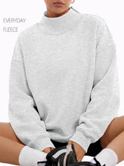 Trendy Queen Womens Mock Neck Sweatshirts Oversized Pullover Fall Outfits | Fall Fashion Clothes 2026,Airport Travel Outfits,Long Sleeve Tops,Trending Soft Fleece,Casual Work Hiking Lounge Clothing