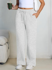 Trendy Queen Womens Wide Leg Fleece Lined Sweatpants | Winter Lounge Travel Pants Fall Fashion Outfits 2026 Clothes With Pockets