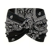 Printed cross yoga headband